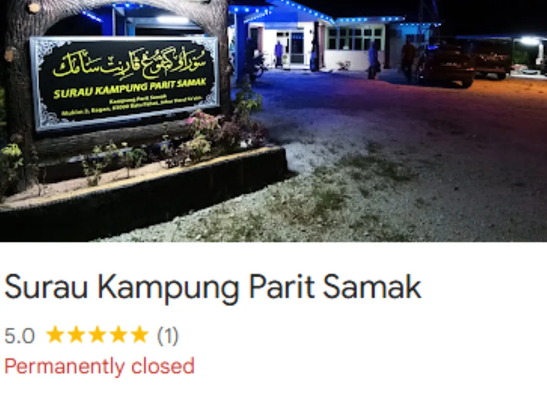 SURAU KAMPONG PARIT SAMAK, Johor